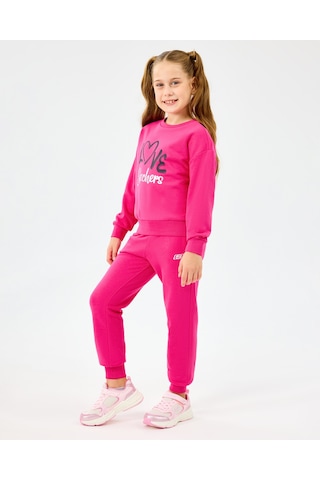 Skechers G Essentials Sweatpant Büyük Kız Çocuk Neonpink Eşofman Altı Sk2520006-3586 Fosforlu Pembe