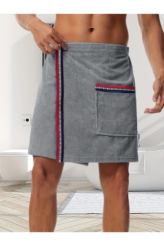 Erkekler İçin Sarma Havlusu Banyo Duş Spa Sauna Spor Cepli