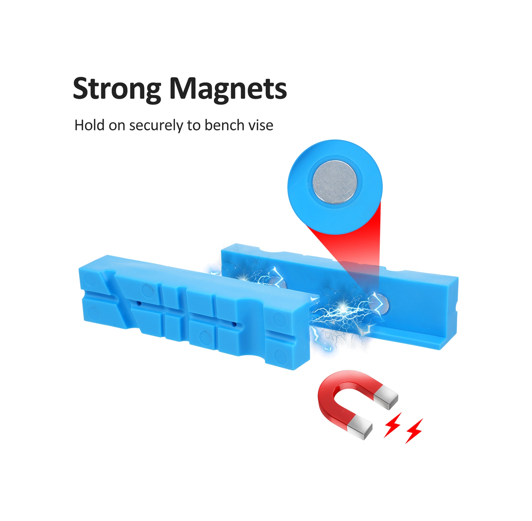 Skycity Magneetik Muayene Aleti Tırnaklı Tırnak Koruması, Kayma Önleyici Pu Paspası, Mavi, 2 Adet