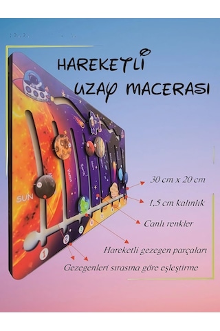 Hareketli Gezegenler Uzay Macerası Ahşap Oyuncak Eğitici Ve Eğlenceli Oyuncak