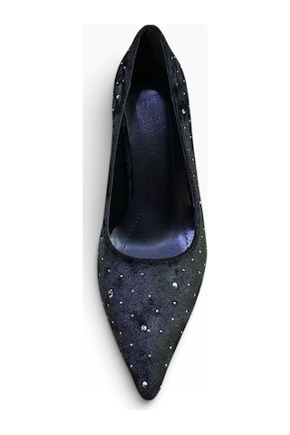 By Doğanrenas Kadın İnce Topuklu Süet Taşlı Stiletto Siyah - 942598030 Siyah