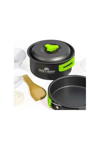 Kamp Tencere Tava Seti Tek Kişilik Çantalı 8 Parça Çok Renkli