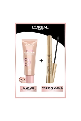 L'Oréal Paris Telescopic Maskara + Glotion All-In-One Doğal Işıltı 902 Light Glow