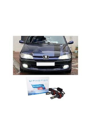 Peugeot 306 Led Xenon Kısa Far Ampulü H7 Ultimate 9500 Lumens Yeni Seri Beyaz 1996+
