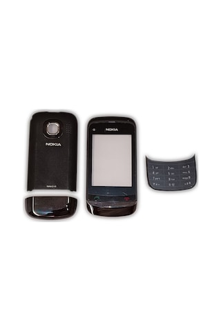 Nokia C2-02 Kapak Nokia C2-02 Uyumlu Siyah Ön Kapak Arka Kapak Tu