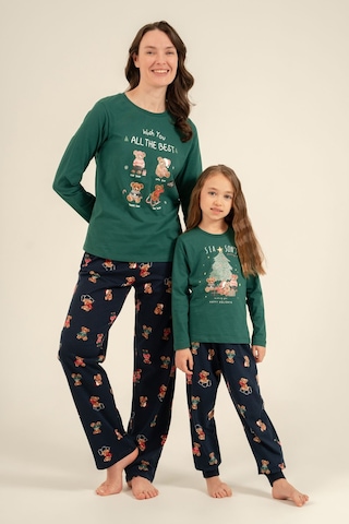 Rolypoly Anne Kız Wish You All The Best Yeşil Uzun Kol Pijama Takım Rp3918-a-v2 Rp3918-a-v2