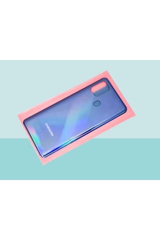 Tkgz Samsung Uyumlu Galaxy A21s A217 Arka Kapak Batarya Kapağı - Mavi Çok Renkli