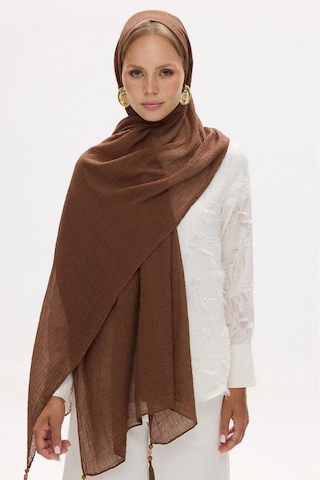 Fenza Scarf Freya Müslin Püsküllü Bürümcük Pamuklu Şal Caramel