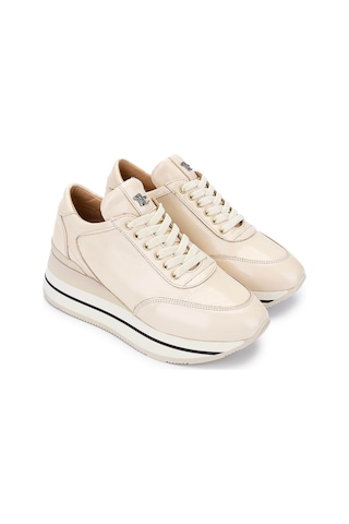 Tamer Tanca Kadın Hakiki Deri Bej Rugan Sneakers & Spor Ayakkabı 923 1200 Bn Ayk Y25 Bej Rgn Bej