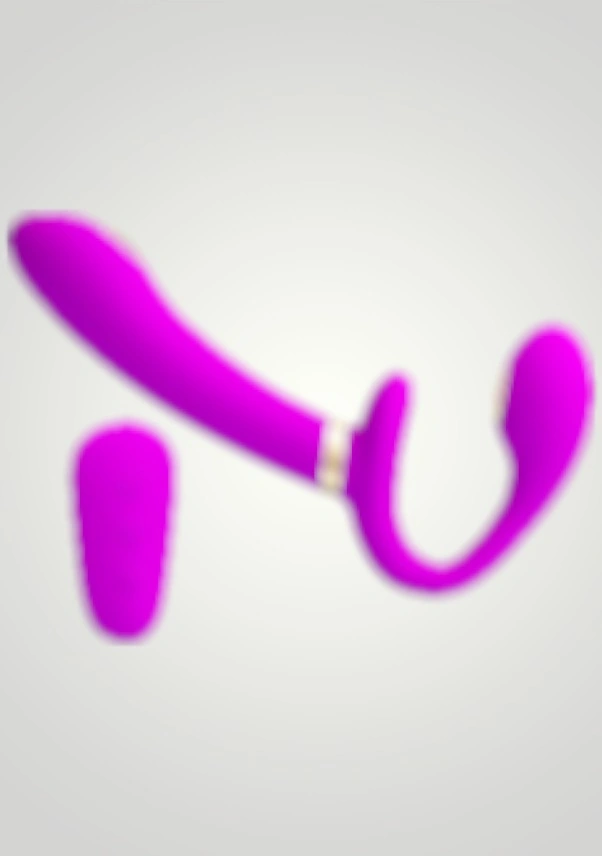 xShopum Usb Şarjlı Strapless Çift Taraflı Titreşimli Ve Elektro Uyarımlı Strapon Vibratör - Thunderbird