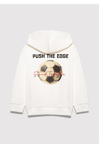 Mavi - Stand Together Baskılı Kapüşonlu Ekru Sweatshirt 6s10181-70057 Ekru