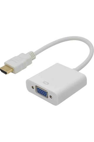 Alfais Zey Alfais 4487 Hdmı To Vga Çevirici Dönüştürücü Monitör Kablosu Beyaz