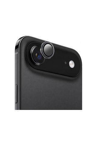 Safir Lens İphone 17 Air Uyumlu Kolay Kurulum Aparatlı Alüminyum Çerçeveli 9h Kamera Lens Koruyucu - Siyah