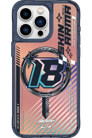 Apple Uyumlu iPhone 15 Pro Skinarma Magsafe Şarj Özellikli Sticker Yapıştırmalı Drift Kapak Mavi