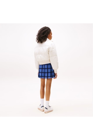 Tommy Hilfiger Crop Ribbed Detail Puffer Kadın Beyaz Mont Dw0dw21659 Beyaz