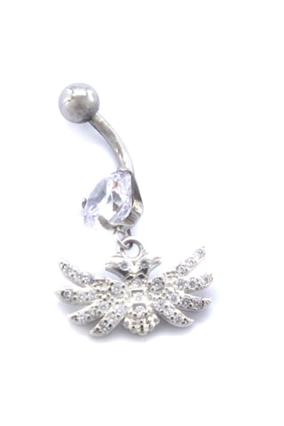 Ferizz 316l Çelik Zirkon Taşlı Kuş Piercing Prc-124 Gümüş