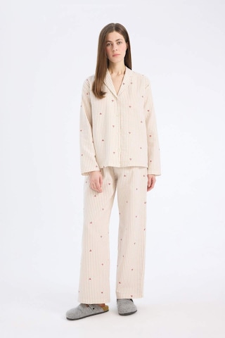DeFacto Pijama Yaka Müslin Pijama Üstü-Fall in Love E3111AX25SPER118