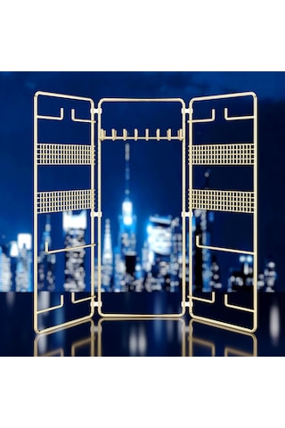 TEKNOTEL TAKI AKSESUAR STANDI DEKORATİF ORGANİZER GOLD EG210