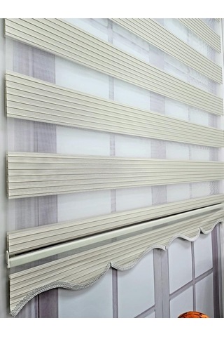 Bbb Pliseli Krem Stor Zebra Perde Mz482