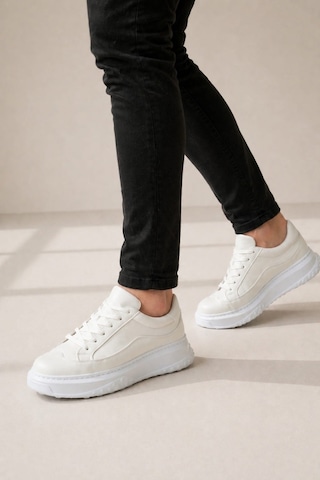 Aymood Jy507 Dara Bağcıklı Cilt Erkek Günlük Sneaker Ayakkabı Cbt Beyaz