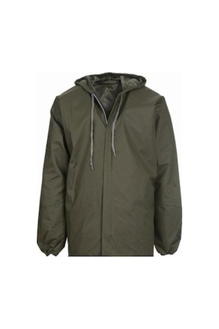 Yağmurluk Fermuarlı Su Geçirmez Yağmurluk %100 Su Geçirmez Pvc Ba Haki