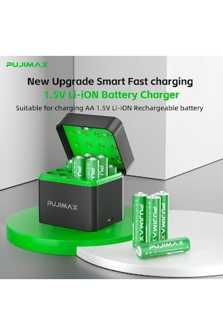 Besthome1 Dream011 Pujımax 12 Yuvalı Aa 1.5v Lityum İyon Şarj İstasyonu - 4255mah Kapasite Çift Şarj Modu