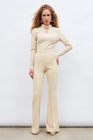 Sateen İspanyol Paça Pantolon - Bej-132914 Bej