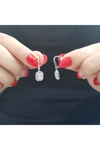 Lova 0,93 Karat Baget Pırlanta Küpe - 3030048