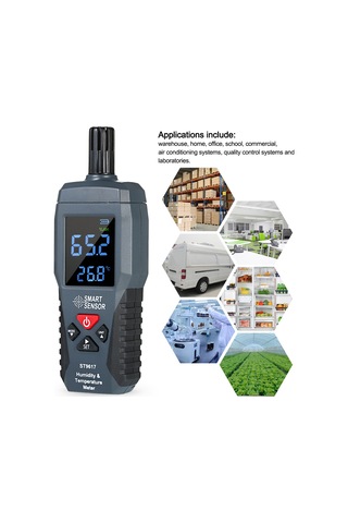 Springsun Akıllı Sensör Dijital Nem/sıcaklık Ölçer - Yüksek Hassasiyet Lcd