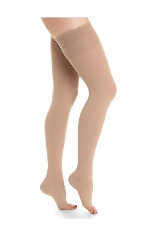 Varimed Pamuklu Diz Üstü Ccl2 Açık Burun Varis Çorabı