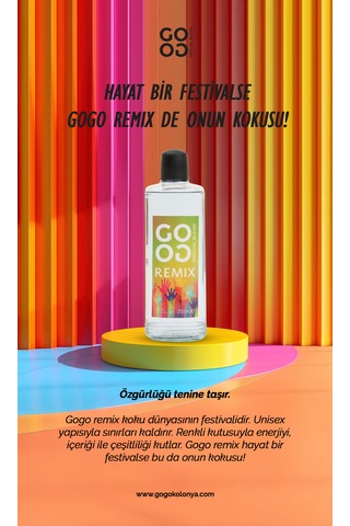 Gogo Remix Kolonya 250ml Cam Şişe