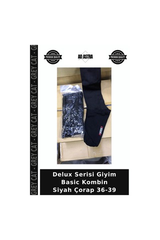 Grey Cat Delux Serisi Giyim Basic Kombin Siyah Çorap 36-39