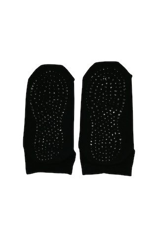 Tek Çift Likralı Kaymaz Taban Abs Silikon Baskılı Spor Aktivite ve Hac Umre Tavaf Erkek Çorap Siyah