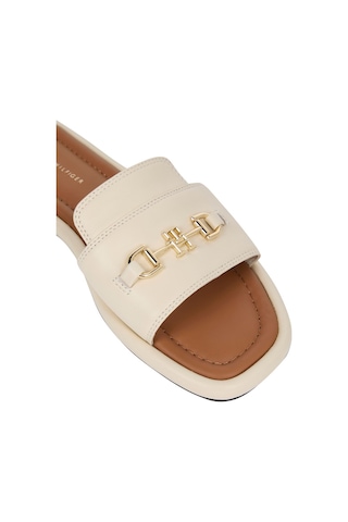 Tommy Hilfiger Leather Horsebıt Mule Kadın Bej Sandalet - Fw0fw08420