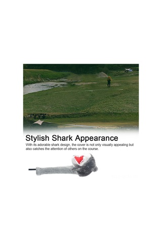 Qingmipy Gri Yumuşak Kadife Golf Wood Çubuğu Koruması - Köpekbalığı Desenli 1,3,5 Numaralı Kollar İçin Vuruş Ve Çizik Koruması Gri