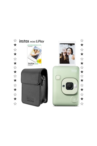Instax Mini Liplay Hybrid Fotoğraf Makinesi 20 'li Film + Deri Kılıf Set