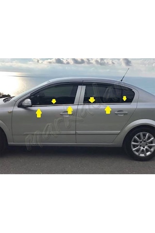 Opel Astra H Sedan Krom Cam Çıtası 2004 Sonrası 4 Parça Paslanmaz