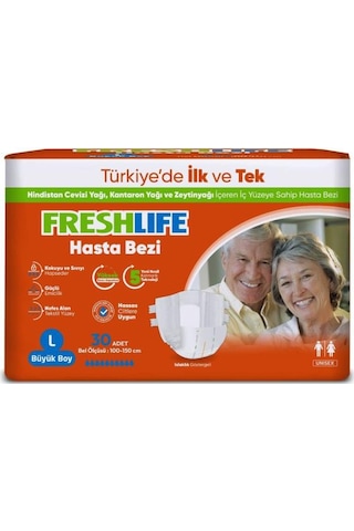 Freshlife Large Beden Büyük Boy Yetişkin Hasta Bezi 30 Adet L