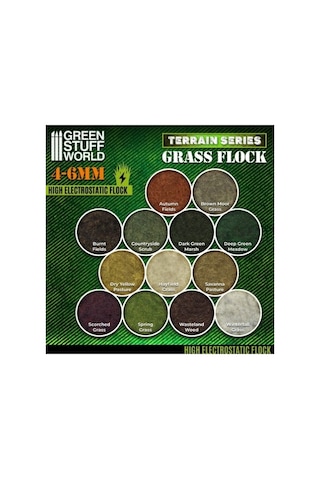 Static Grass Flock 4-6mm Dry Yellow Pasture 200ml Model Çim Malzemesi