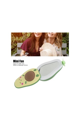 Fan Led Gece Lambası Makyaj Aynası Avakado Usb Fan El Tipi Masa Vantilatörü