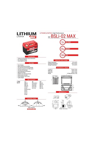 Bs Battery Bslı-02 Max Lithium-ıon Motosiklet Atv Aküsü 360115