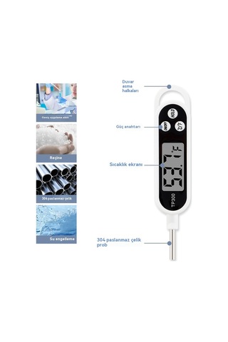 Jian Fan Yağsıcaklığısüttutu Sıvını Ölmek İçin "mutfakgıda Probu Termometresi" Beyaz