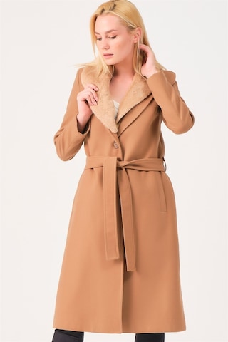 Z6671 Dewberry Bayan Palto-açık Camel-açık Camel