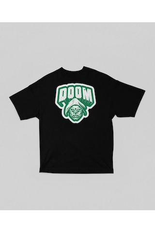 Doctor Doom Baskılı Unisex Oversize Marvel Tişört Siyah