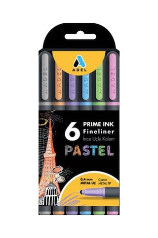 Fineliner 6 Lı Pastel İnce Uçlu Kalem Prime Ink 6 Renk 1 Paket