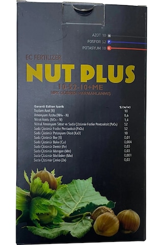 Nut Plus 10-52-10 + Me Ec Fertilizer Npk Granül Gübre 1 Kg