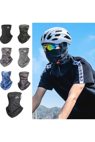 Ranyeek Unisex Güneş Korumalı Bisiklet Boyunluk, Nefes Alabilir Esnek Kumaş, Yeşil Kamuflaj, Koşu Ve Outdoor Aktiviteler İçin Yeşil