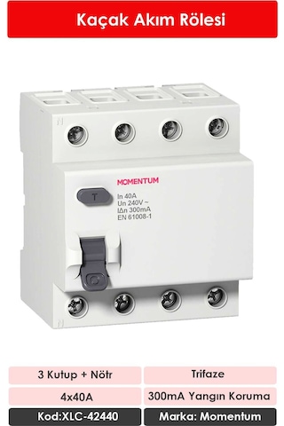 Momentum Kaçak Akım Rölesi 300ma 4x40a Xlc-42440