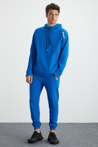 Grımelange Malagos Erkek Içi Polarlı Yumuşacık 3 Iplik Içi Şardonlu Regular Kapüşonlu Mavi Sweatshirt