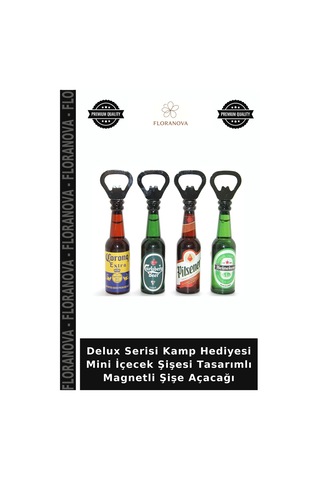 Delux Serisi Kamp Hediyesi Mini İçecek Şişesi Tasarımlı Magnetli Şişe Açacağı Çok Renkli